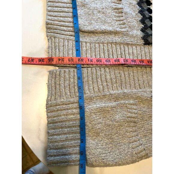 Sonoma Life + Style Fair Isle Open Front Cardigan Gray Black Knit Women’s M - Picture 7 of 13